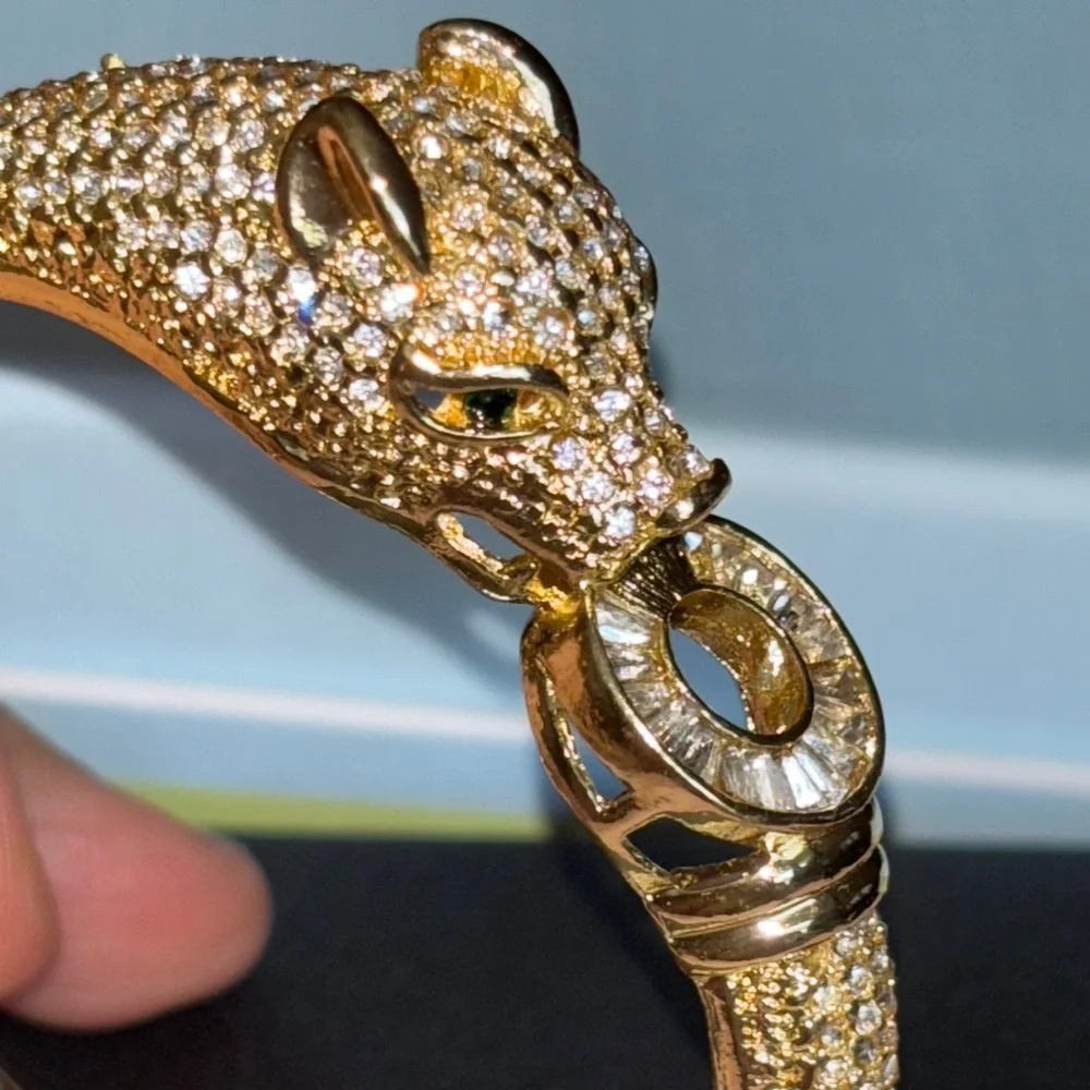 Natasha Couture Panther Gold Statement Bracelet - Picture 4 of 9